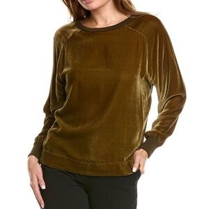Lafayette 148 New York Classic Calver Silk-Blend velvet Top size XL